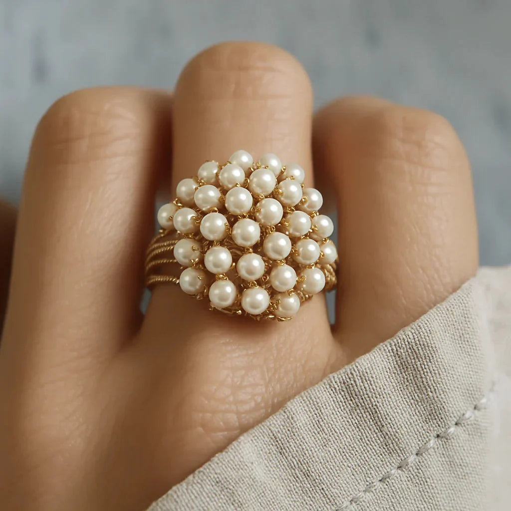 VIVILY | Ring mit eingelegten Perlen
