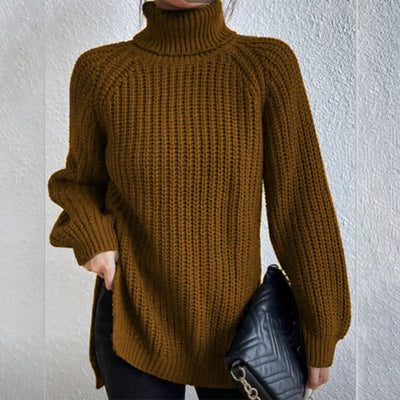 VIVILY | Rollkragenpullover mit Schlitz