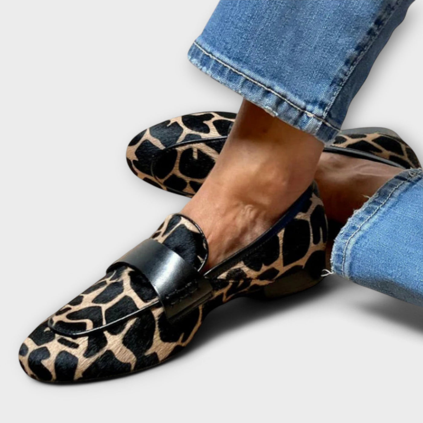 Adelinde | Mokassins mit Animal-Print