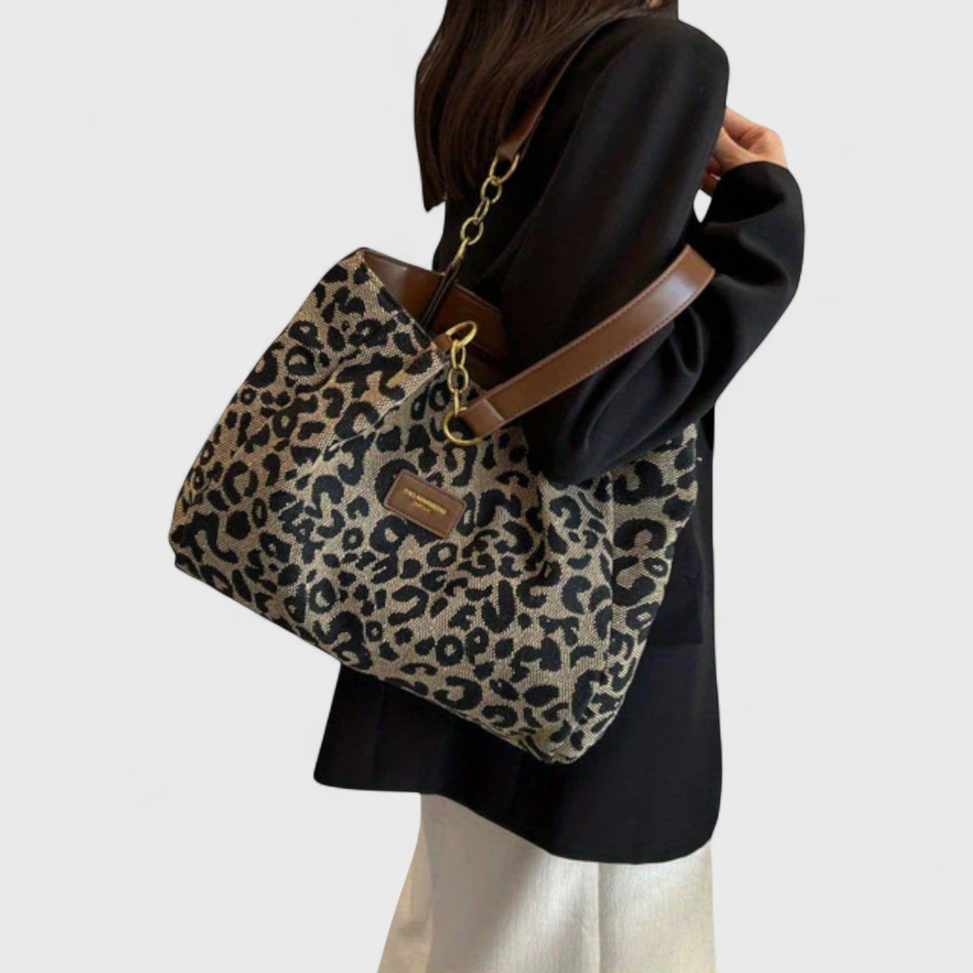 Élodie – Große Tasche mit elegantem Leopardenmuster
