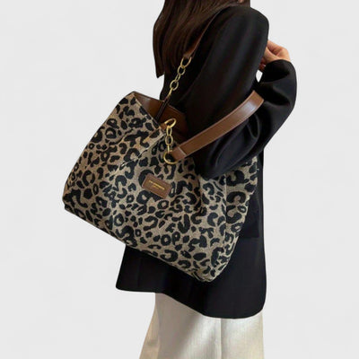 Élodie – Große Tasche mit elegantem Leopardenmuster