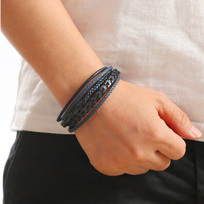 Erik® | Geflochtenes Lederarmband im Wikinger-Stil