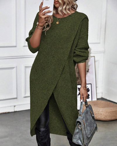 VIVILY | Langes Effekten Strickkleid