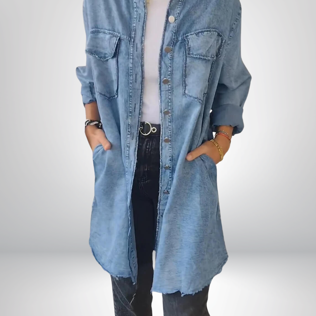 VIVILY | Stylische und Vielseitige Langärmlige Denimjacke mit Kragen