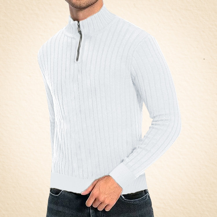 VIVILY | Lässiger Pullover mit Rollkragen und Reißverschluss