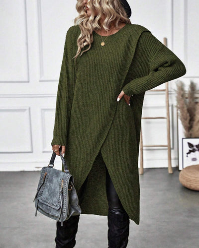 VIVILY | Langes Effekten Strickkleid