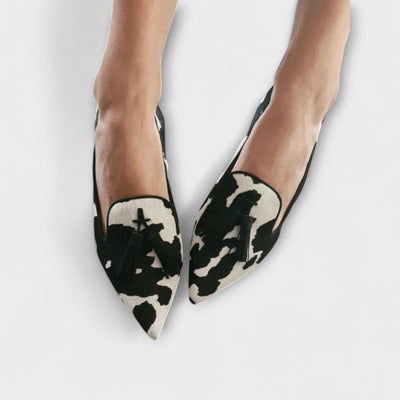 Ottilia – Elegante Mokassins mit Quasten und Animal-Print