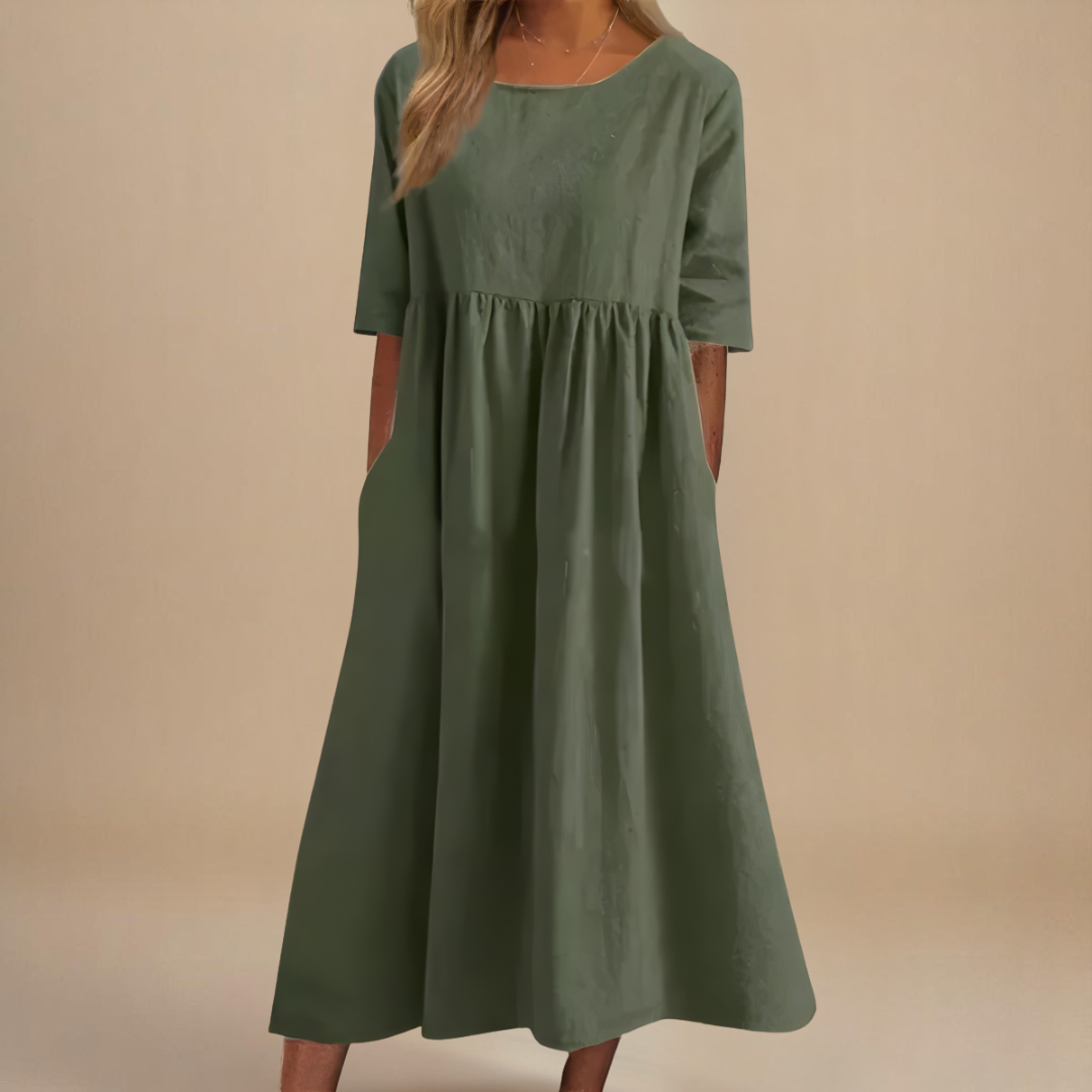 Irmgard™ | Flatterndes Baumwollkleid