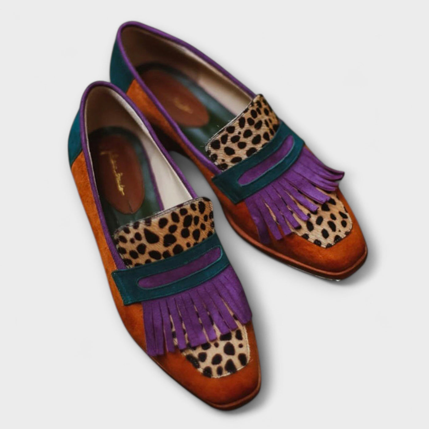 Constanze – Brauner Mokassin mit Leopardenmuster