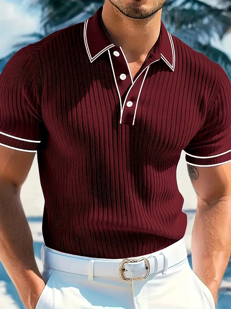 Matthias | Polohemd – Strukturierte Eleganz mit Mediterranem Flair