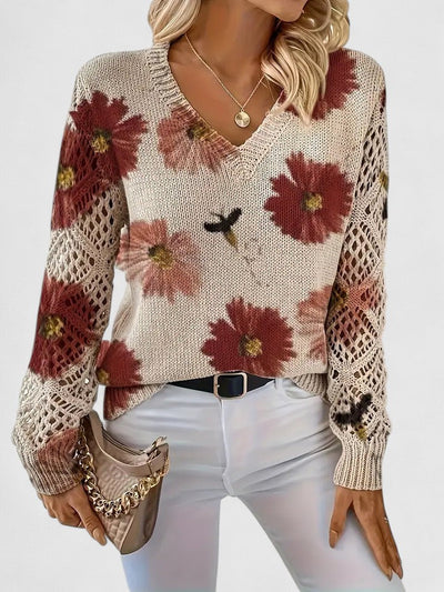Vivily | Eleganter Pullover mit Blumenmuster