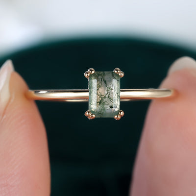 VIVILY | Natürlicher Moosachat Ring