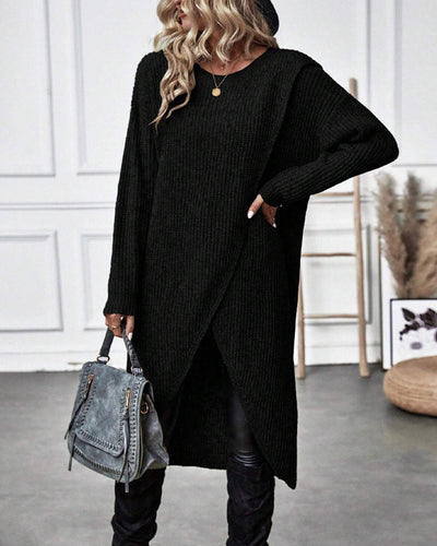 VIVILY | Langes Effekten Strickkleid