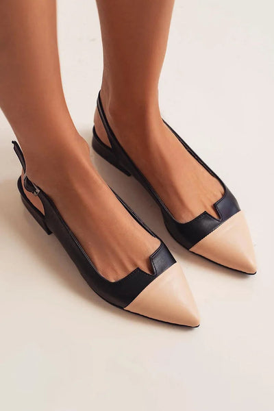 Jasmin | Elegante Ballerinas mit zweifarbiger Spitze und raffinierten Details