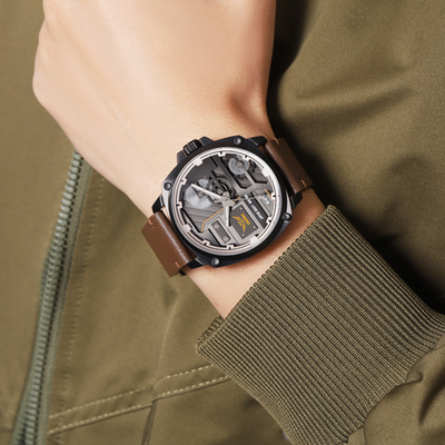 Herrenquarzarmbanduhr aus Leder™ - VIVILY