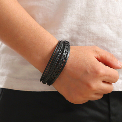 Erik® | Geflochtenes Lederarmband im Wikinger-Stil