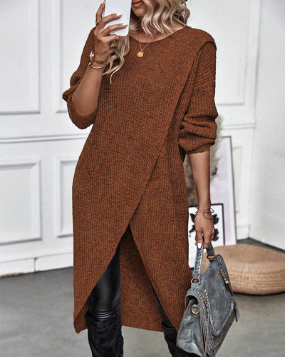 VIVILY | Langes Effekten Strickkleid