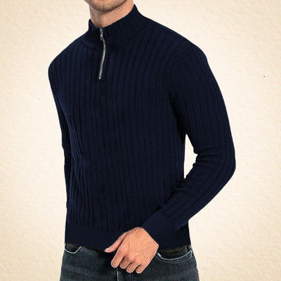 VIVILY | Lässiger Pullover mit Rollkragen und Reißverschluss