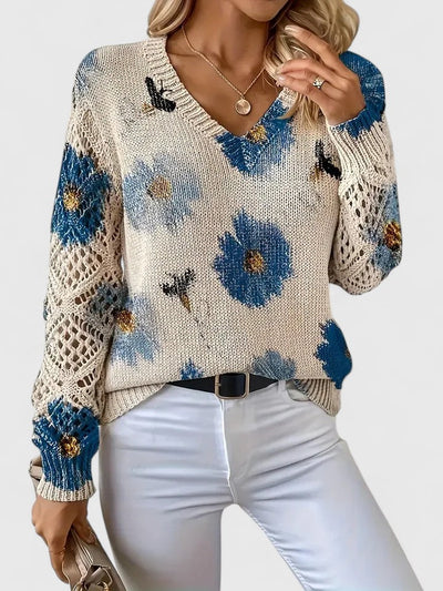 Vivily | Eleganter Pullover mit Blumenmuster