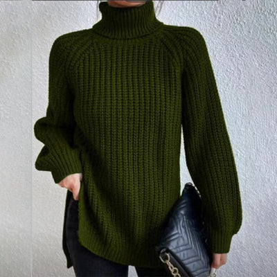 VIVILY | Rollkragenpullover mit Schlitz