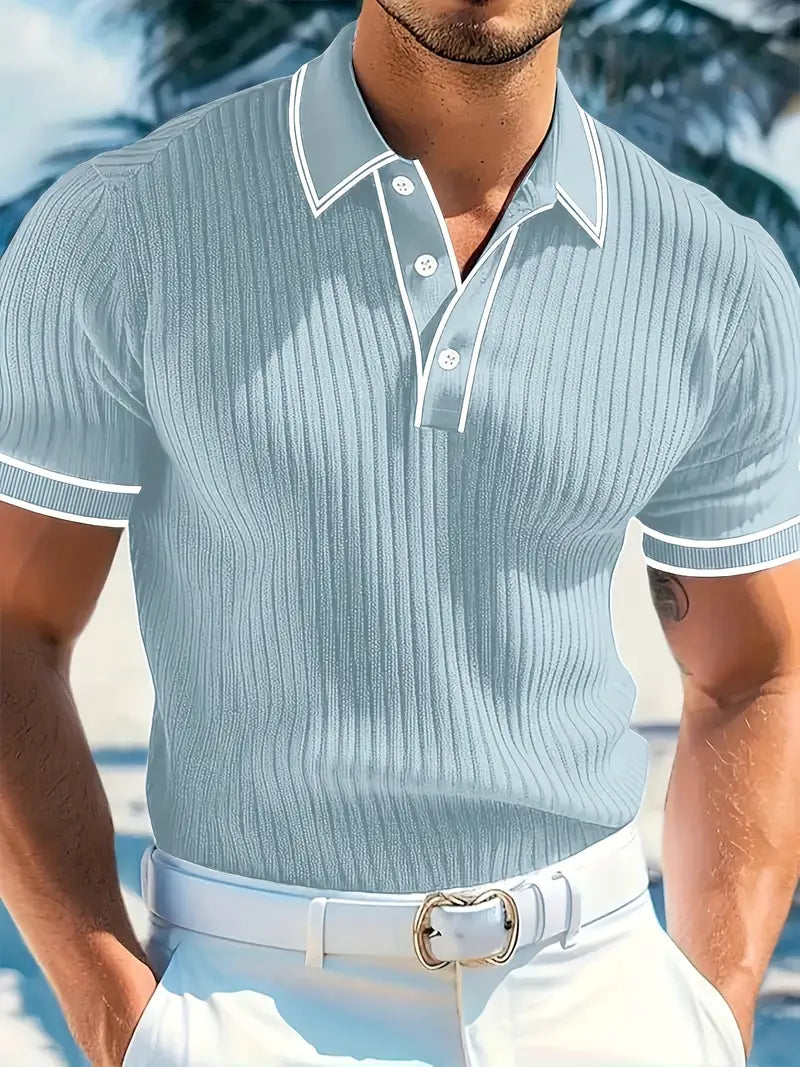 Matthias | Polohemd – Strukturierte Eleganz mit Mediterranem Flair