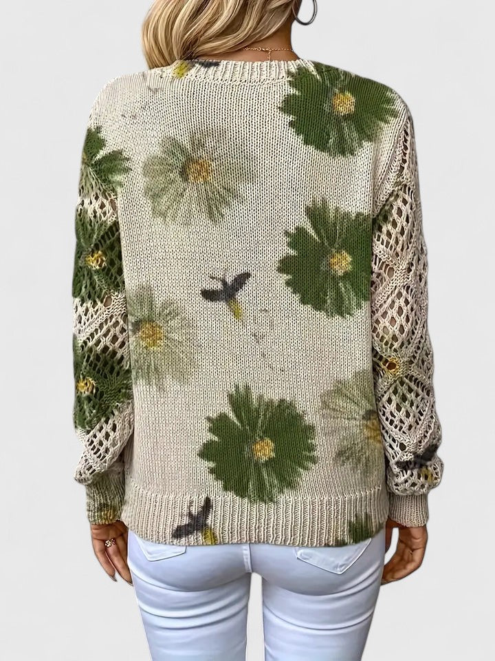 Vivily | Eleganter Pullover mit Blumenmuster