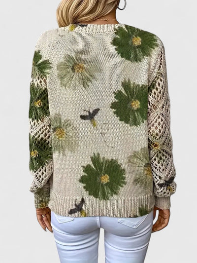 Vivily | Eleganter Pullover mit Blumenmuster