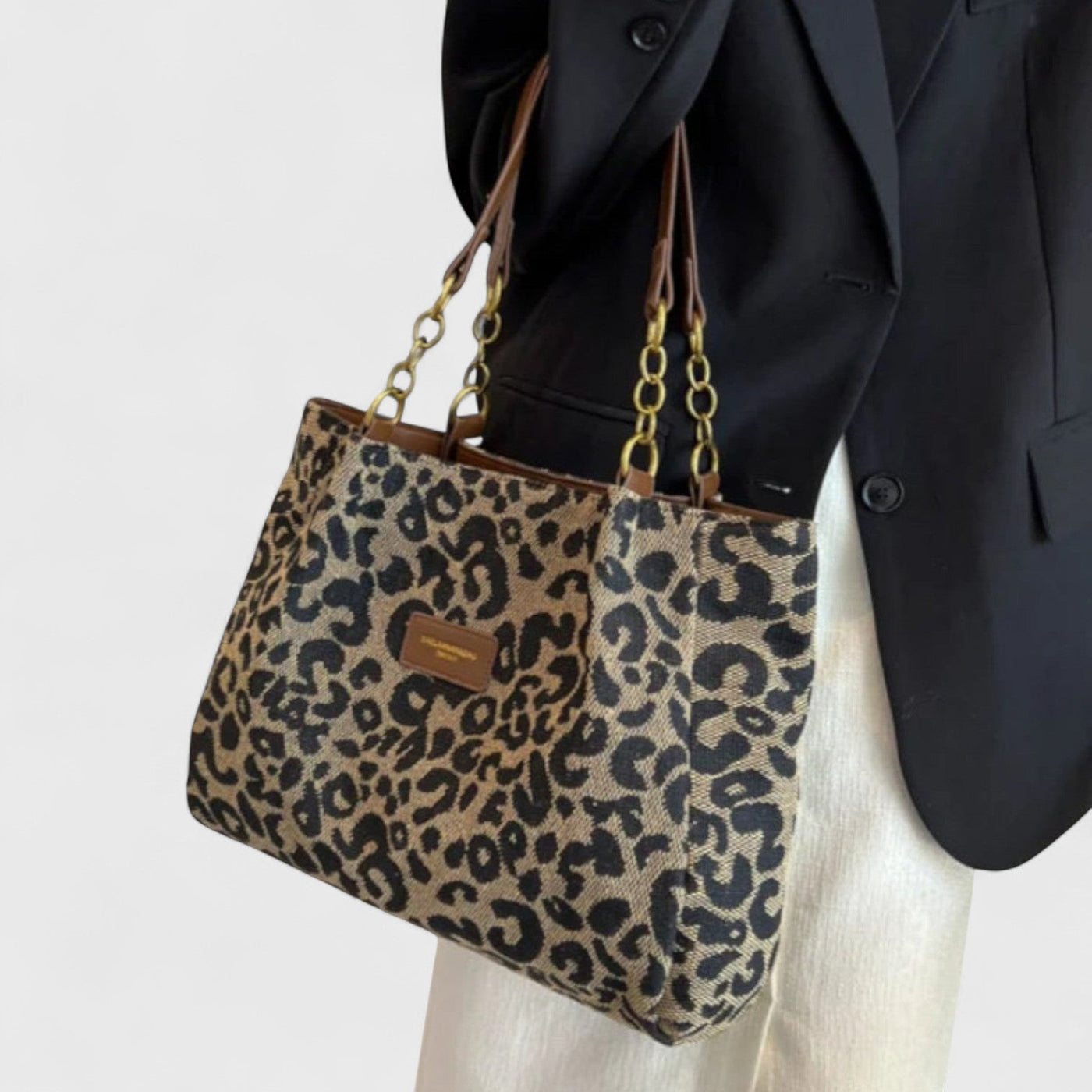 Élodie – Große Tasche mit elegantem Leopardenmuster