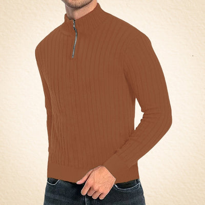 VIVILY | Lässiger Pullover mit Rollkragen und Reißverschluss
