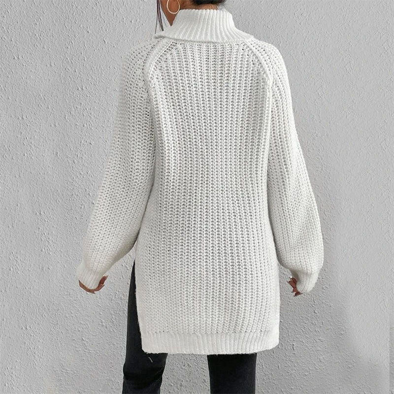 VIVILY | Rollkragenpullover mit Schlitz