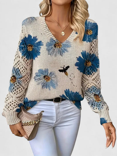 Vivily | Eleganter Pullover mit Blumenmuster
