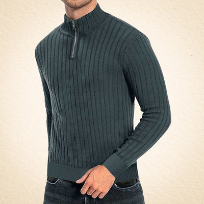 VIVILY | Lässiger Pullover mit Rollkragen und Reißverschluss