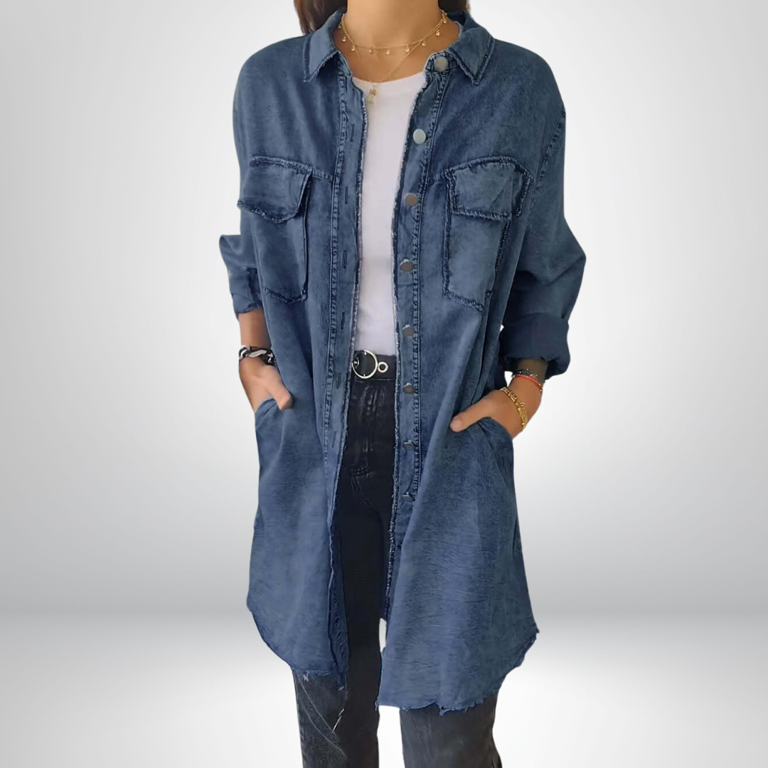 VIVILY | Stylische und Vielseitige Langärmlige Denimjacke mit Kragen