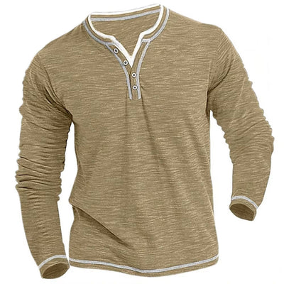 Vivily | Herren Langarmshirt mit V-Ausschnitt