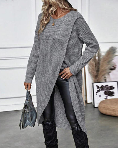 VIVILY | Langes Effekten Strickkleid