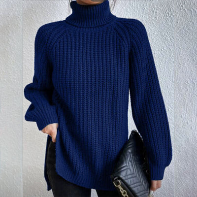 VIVILY | Rollkragenpullover mit Schlitz