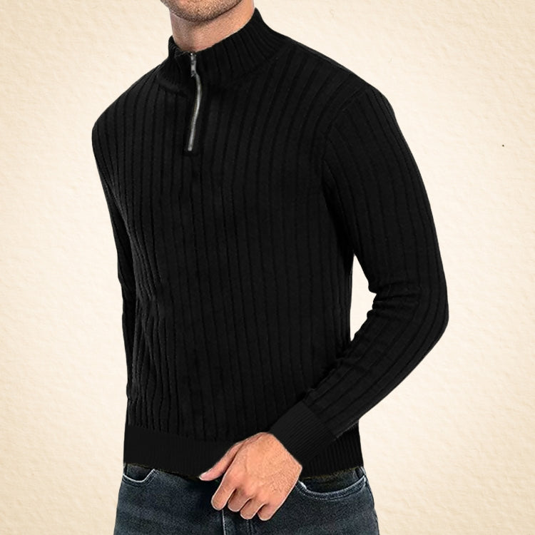 VIVILY | Lässiger Pullover mit Rollkragen und Reißverschluss