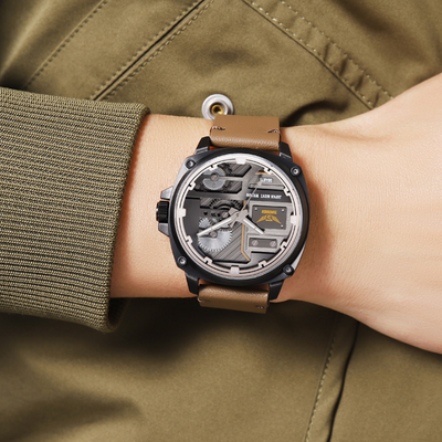 Herrenquarzarmbanduhr aus Leder™ - VIVILY