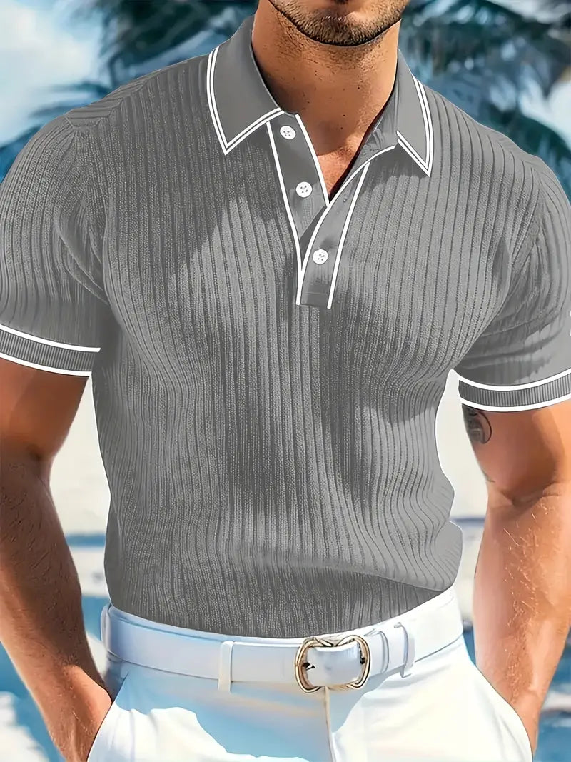 Matthias | Polohemd – Strukturierte Eleganz mit Mediterranem Flair