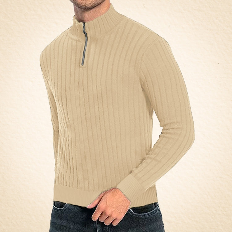VIVILY | Lässiger Pullover mit Rollkragen und Reißverschluss