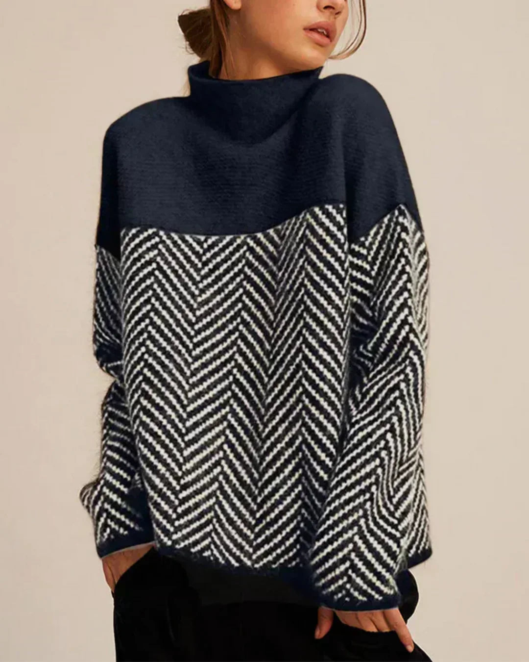 VIVILY | Baumwollrollkragenpullover