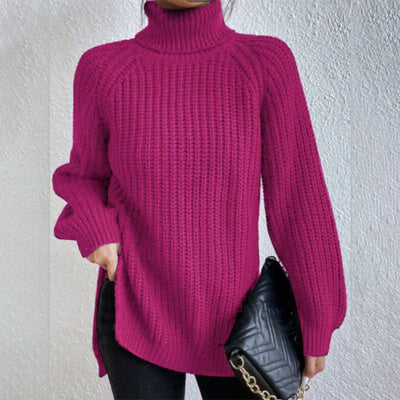 VIVILY | Rollkragenpullover mit Schlitz