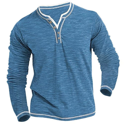 Vivily | Herren Langarmshirt mit V-Ausschnitt