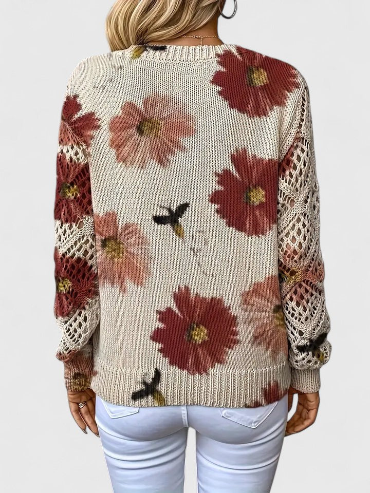 Vivily | Eleganter Pullover mit Blumenmuster
