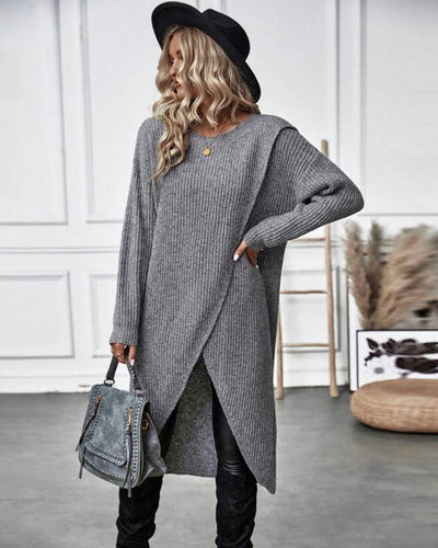 VIVILY | Langes Effekten Strickkleid