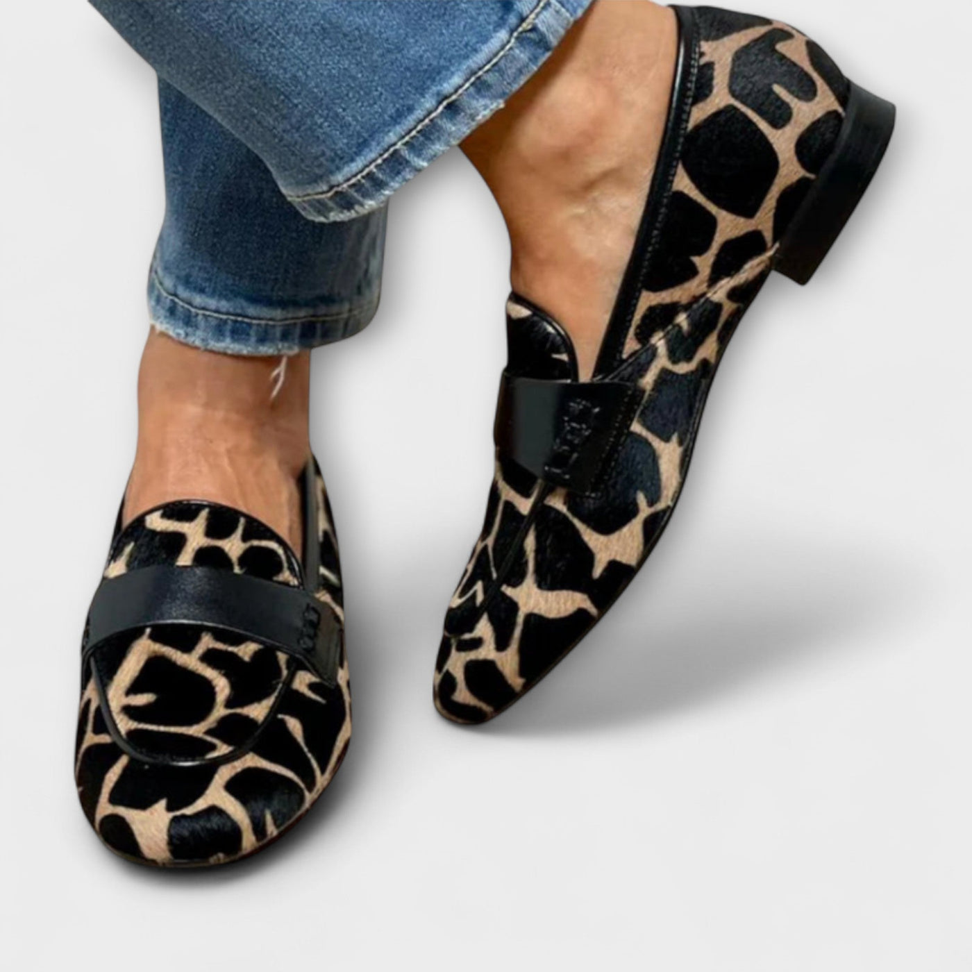 Adelinde | Mokassins mit Animal-Print