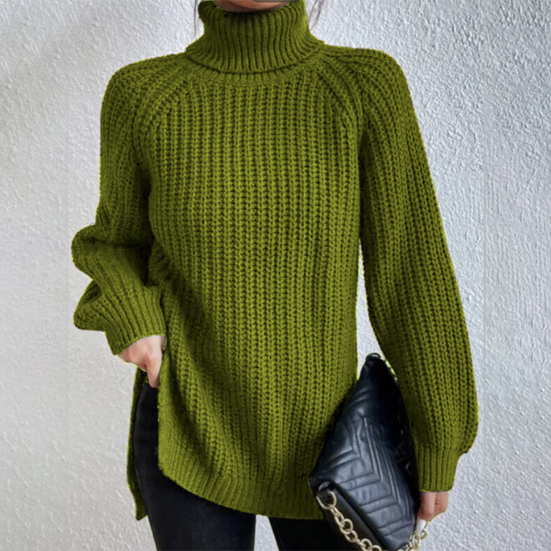VIVILY | Rollkragenpullover mit Schlitz