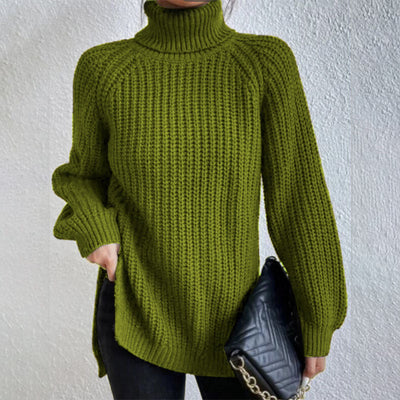 VIVILY | Rollkragenpullover mit Schlitz