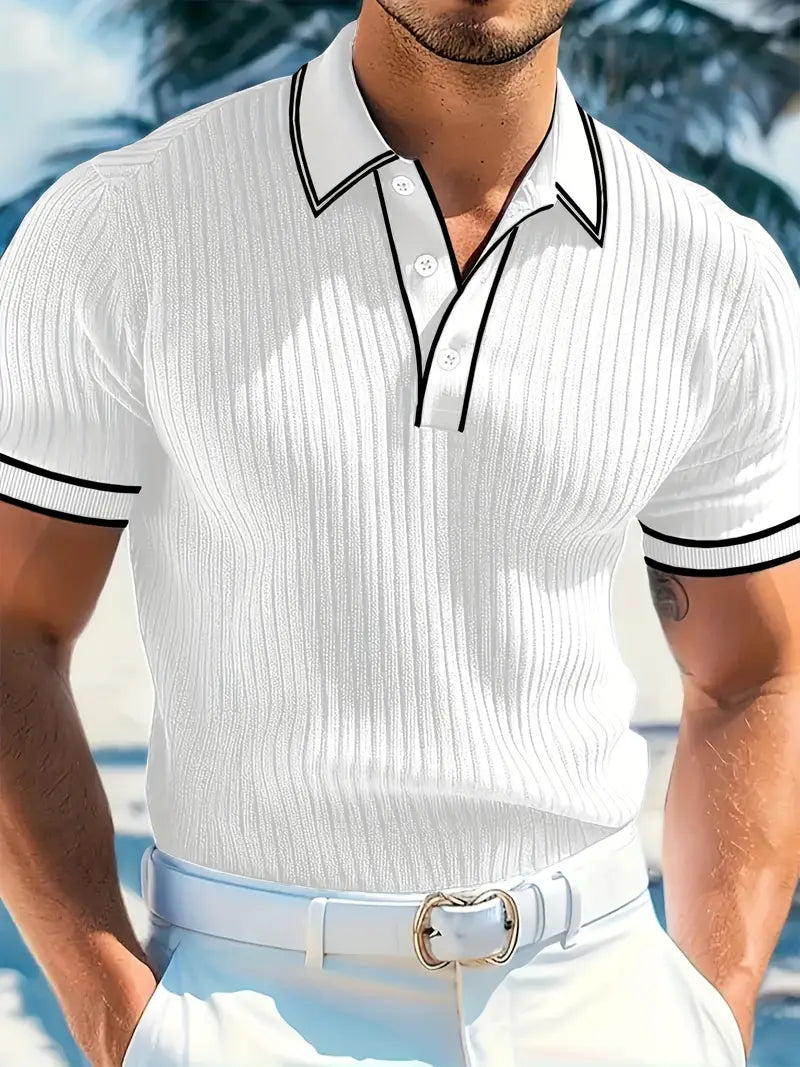Matthias | Polohemd – Strukturierte Eleganz mit Mediterranem Flair