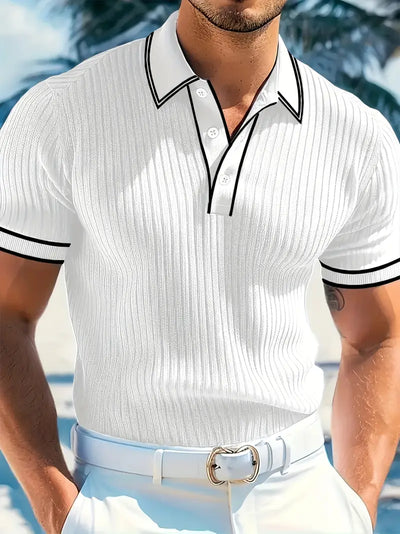 Matthias | Polohemd – Strukturierte Eleganz mit Mediterranem Flair
